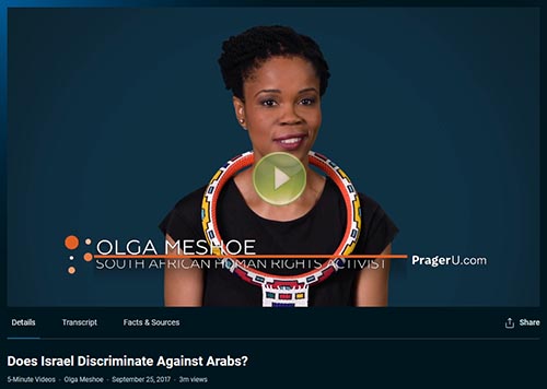 Olga Meshoe, Does Israel discriminate against Arabs video 25sept