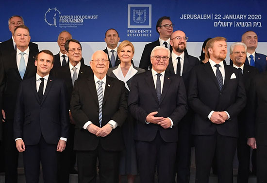 Le Président Macron au Forum mondial de l'Holocauste à Jérusalem le 22 janvier 2020