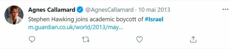 Tweet d'Agnes Callamard du 10 mai 2013