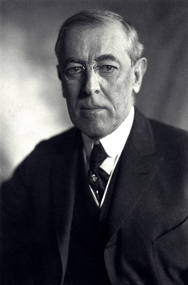 Le Président américain Thomas Woodrow Wilson (1919)