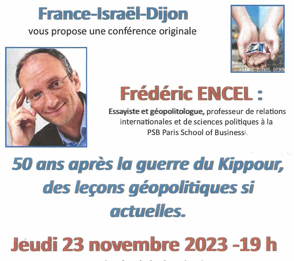 Les leçons géopolitiques de la guerre de Kippour, 50 ans après // Dijon, 23 novembre 2023