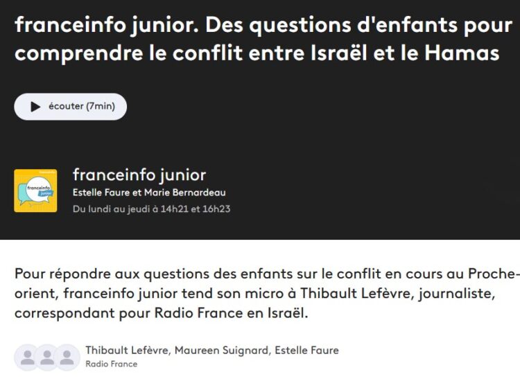 Lettre à Radio France / France Info Junior
