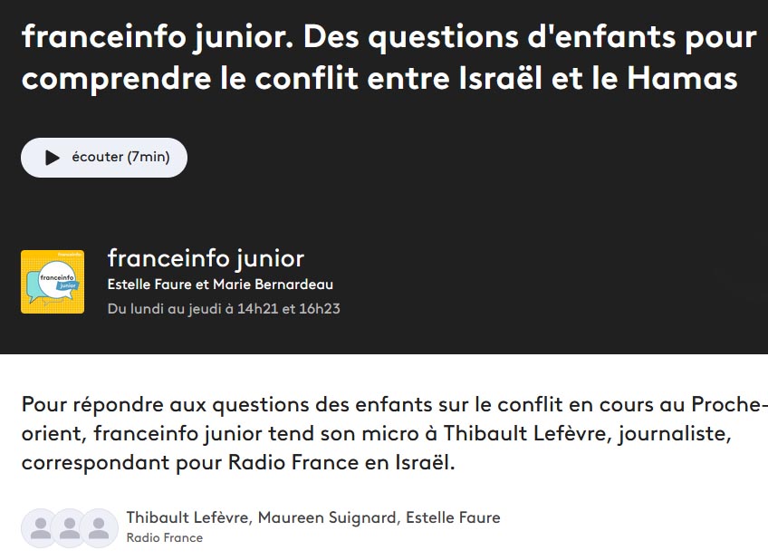 Lettre à Radio France / France Info Junior